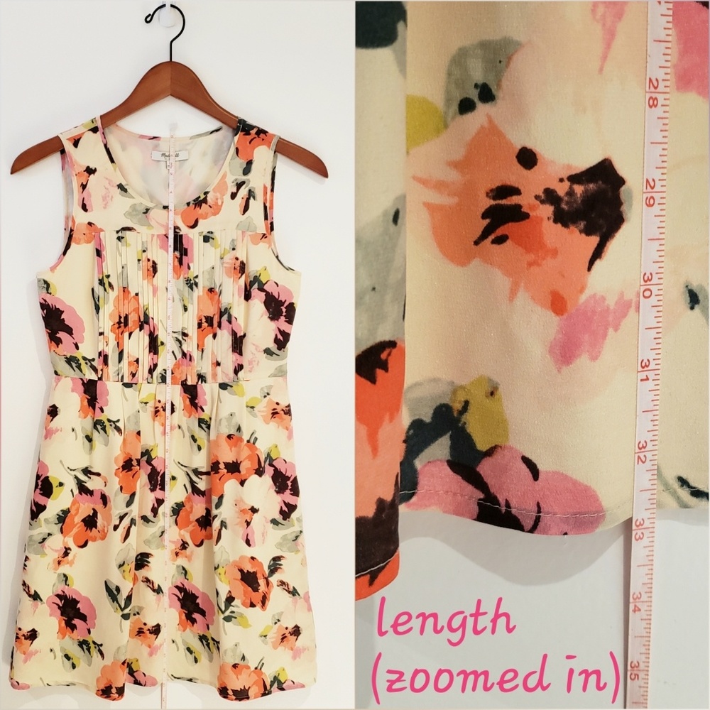 Madewell Tea Rose Floral Pleated Silk Dress - Picture 7 of 8